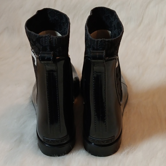 Coach Logo Rain Boots Size 8 Women - Picture 3 of 10